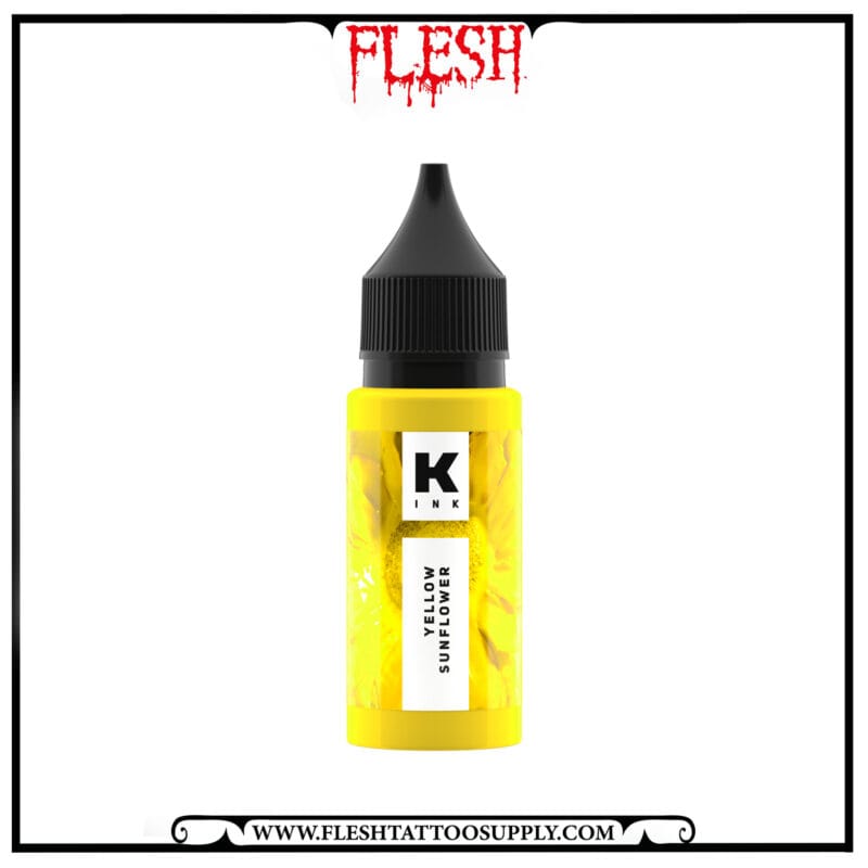 رنگ زرد تتو کراسکا yellow sun flower 15ml